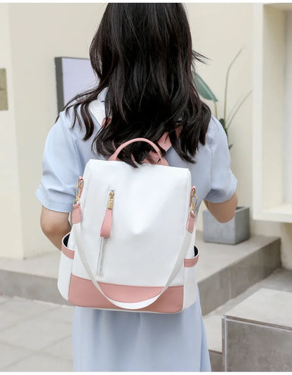 Women's Anti-Theft Leather Backpack