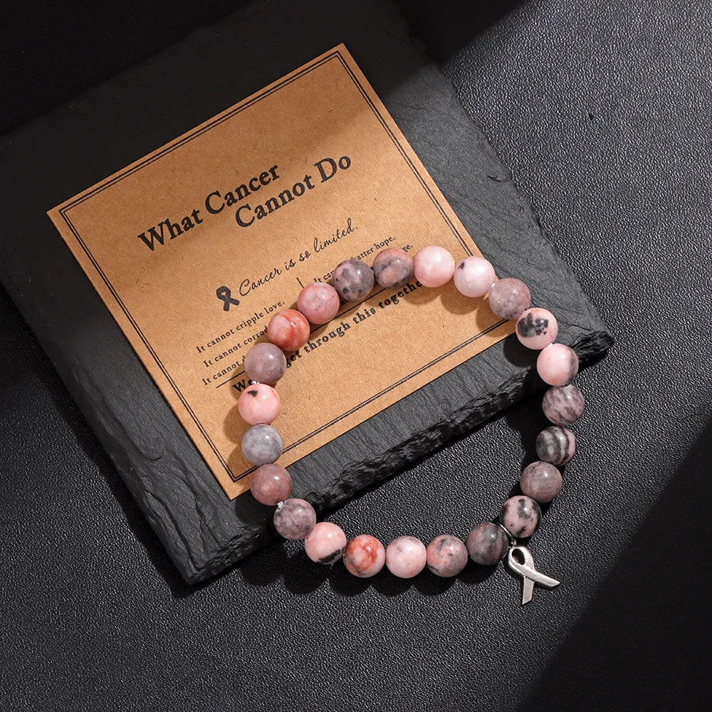 Cancer Warrior Beaded Gemstone Bracelet