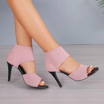 Chic Cut-Out Knit Heels For Women