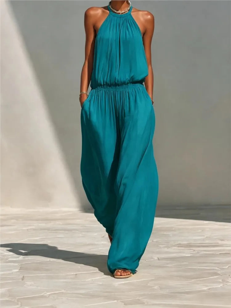 Breezy Halter Palazzo Jumpsuit