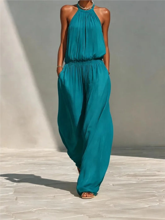 Breezy Halter Palazzo Jumpsuit