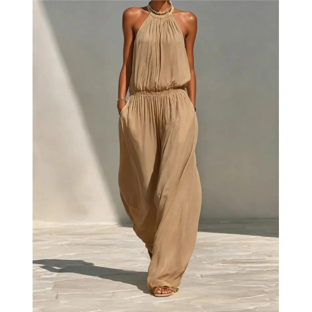 Breezy Halter Palazzo Jumpsuit