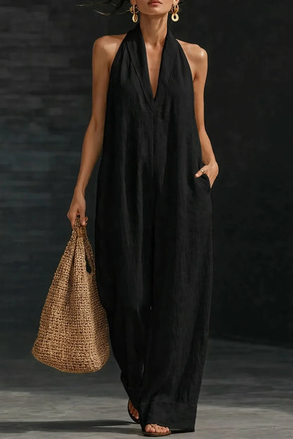 Timeless Wide-Leg Halter Jumpsuit