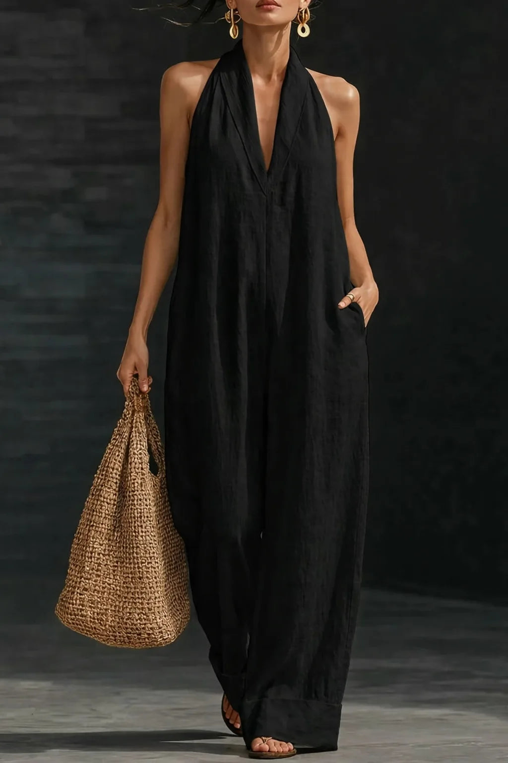 Timeless Wide-Leg Halter Jumpsuit