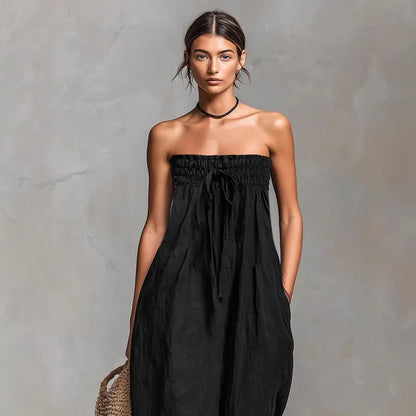 Strapless Wide Leg Summer Jumpsuit