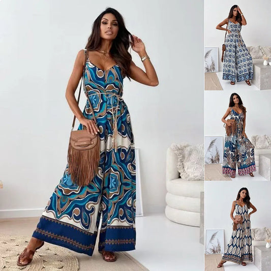 Boho Printed Wide-Leg Jumpsuit