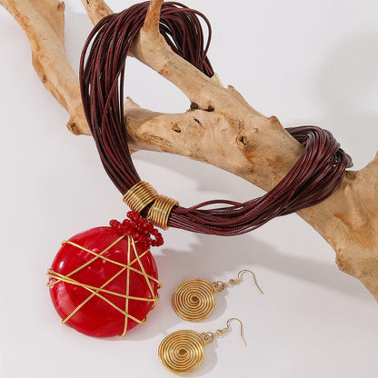 Hand-Woven Resin & Aluminum Statement Set
