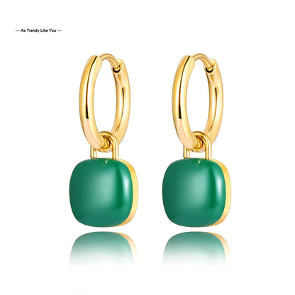 Colorblock Charm Hoop Earrings