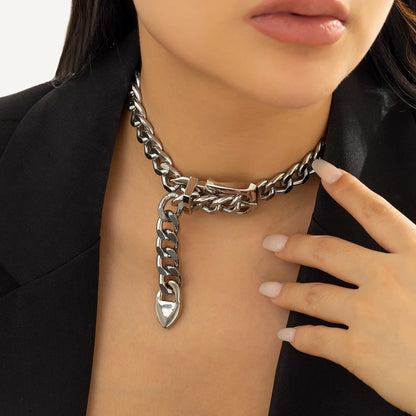 Punk Chunky Chain Buckle Necklace
