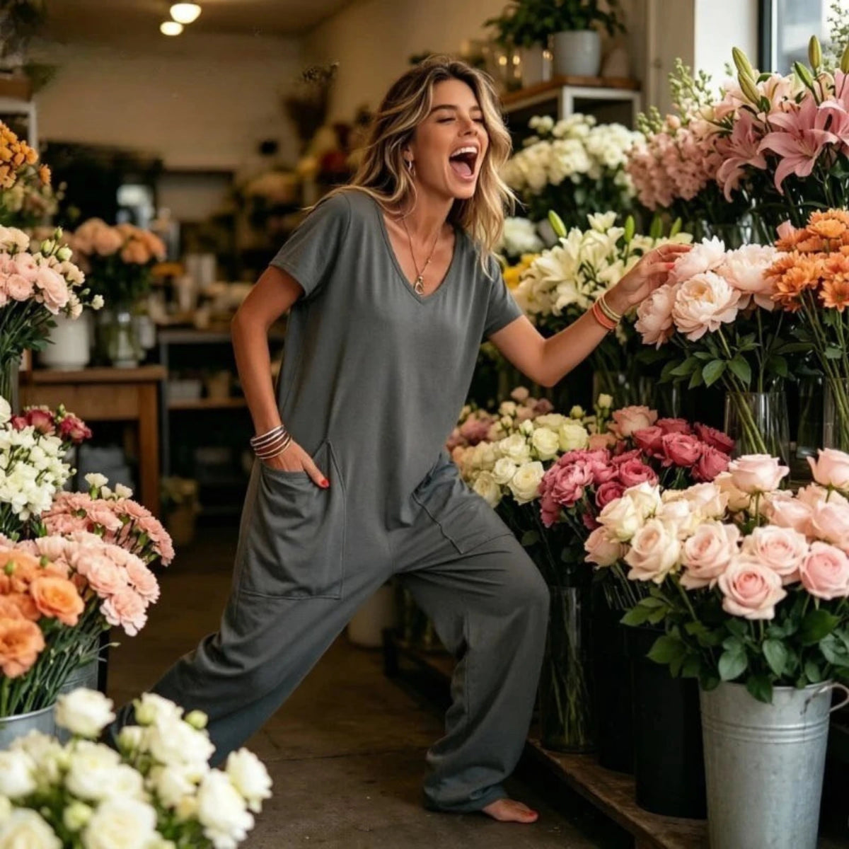 Women's Casual Baggy Pocket Jumpsuit