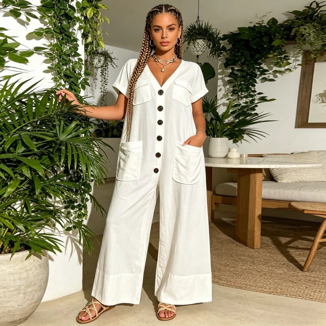 Effortless Wide-Leg Utility Jumpsuit