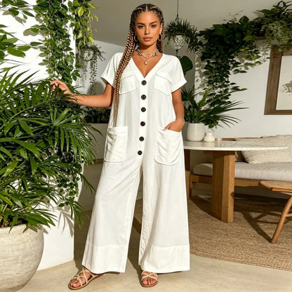 Effortless Wide-Leg Utility Jumpsuit