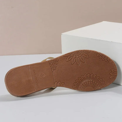 Luxury Rhinestone Flat Sandals