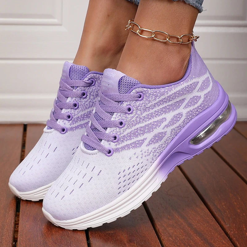Women's Breathable Air Cushion Platform Sneakers
