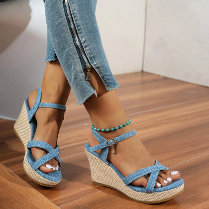 Espadrille Crisscross Wedge Sandals