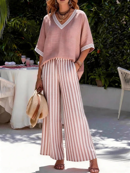 Coastal Breeze Striped Two-Piece Set