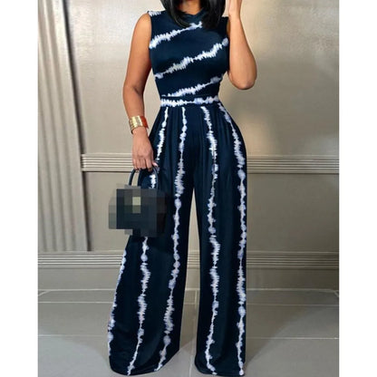 Elegant Wide Leg Sleeveless Jumpsuit