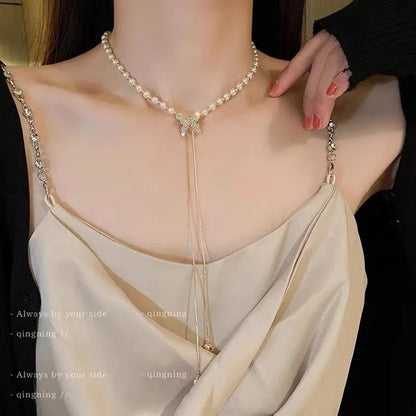 Elegant Beaded Pearl Necklace Women