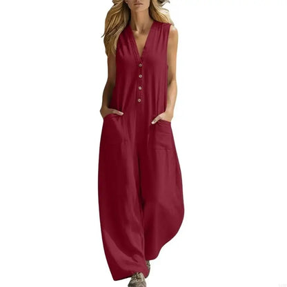 Effortless Wide Leg Sleeveless Jumpsuit