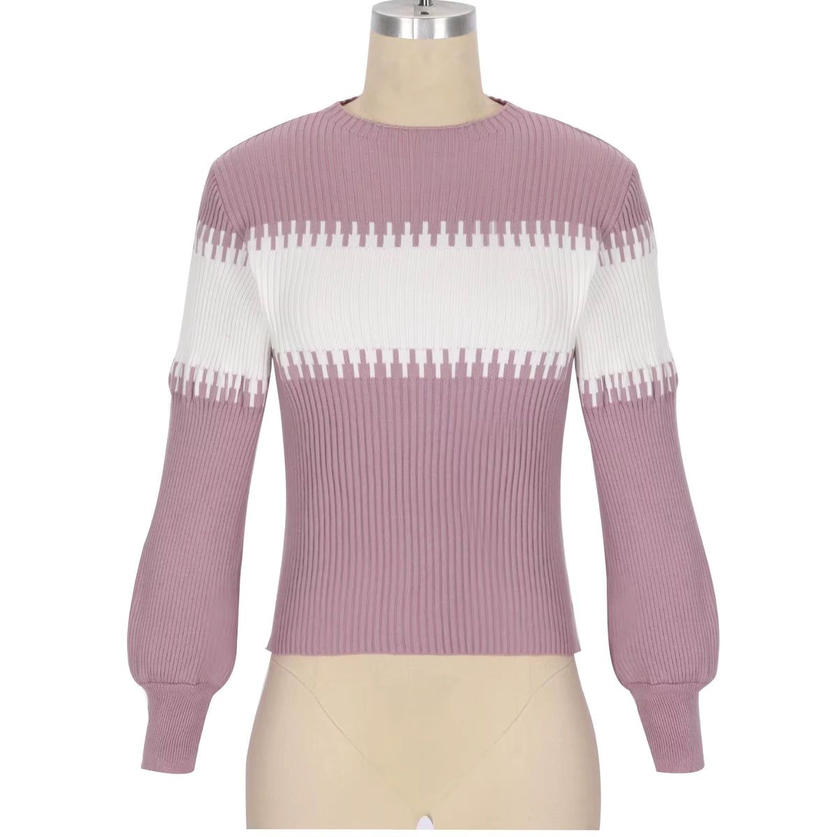 Effortless Chic Color Block Knit Sweater