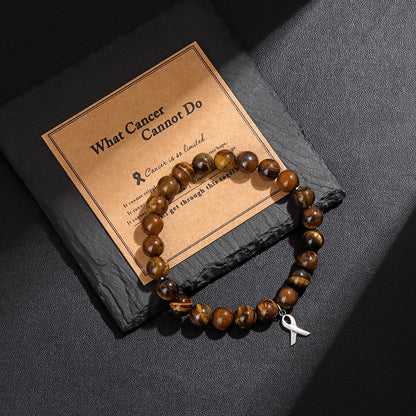Cancer Warrior Beaded Gemstone Bracelet