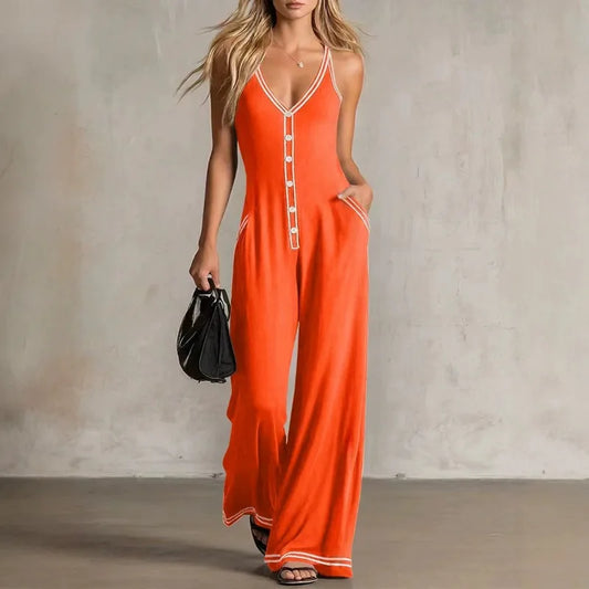 Elegant Flowy Wide Leg Jumpsuit