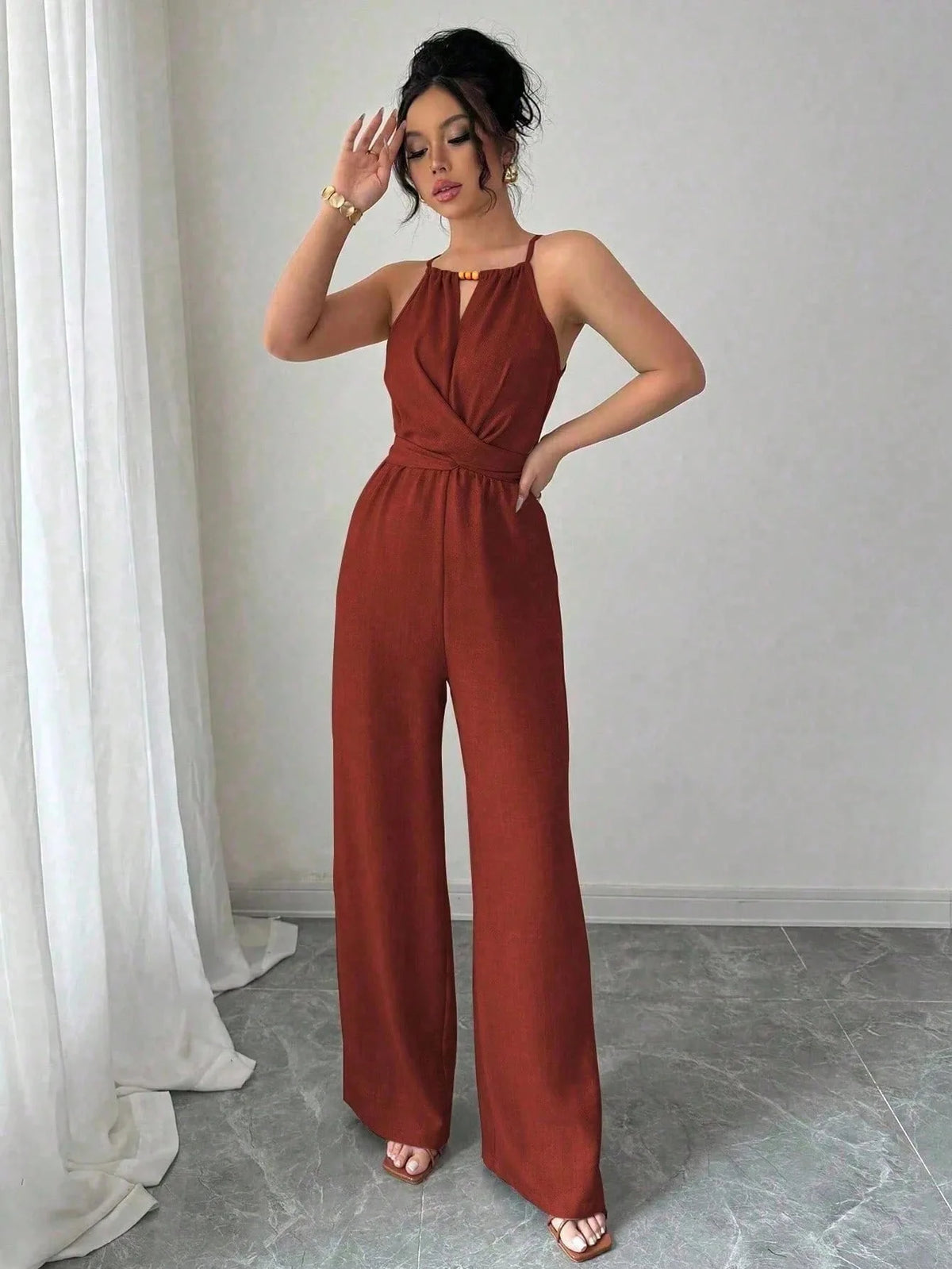Elegant Wide-Leg Summer Jumpsuit