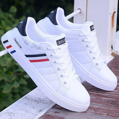 Men's Casual Vulcanized White Sneakers