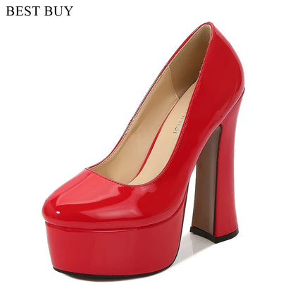 Round Toe Catwalk High Heels