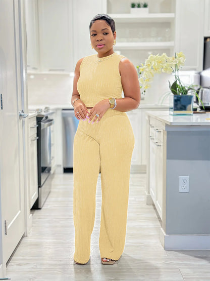 Chic Tank Top Pantsuit Ensemble