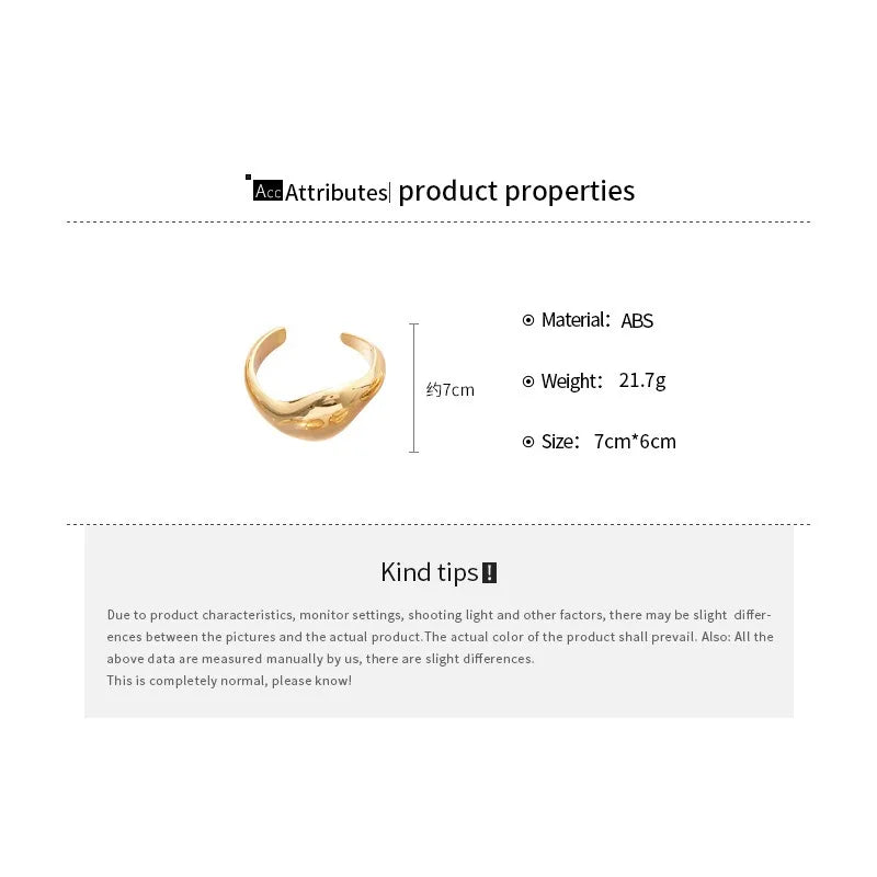 Irregular Geometric Glossy Opening Bangle