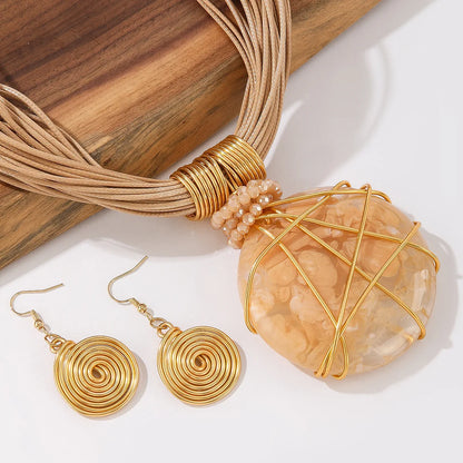 Hand-Woven Resin & Aluminum Statement Set