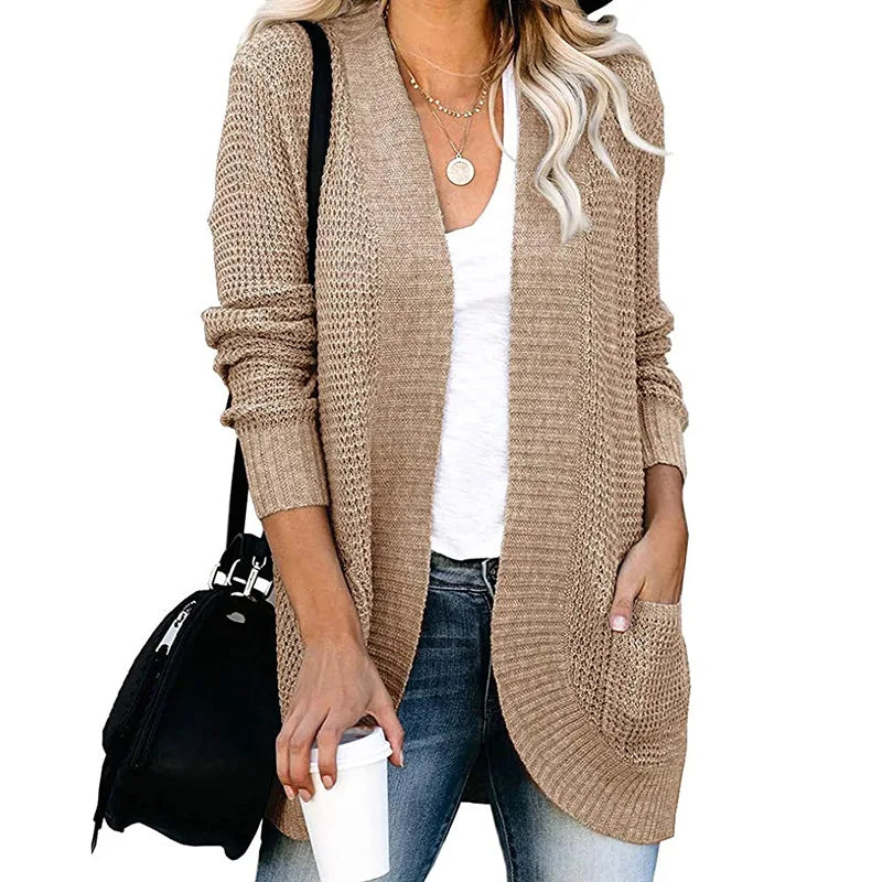 Knitted Open Front Cardigan