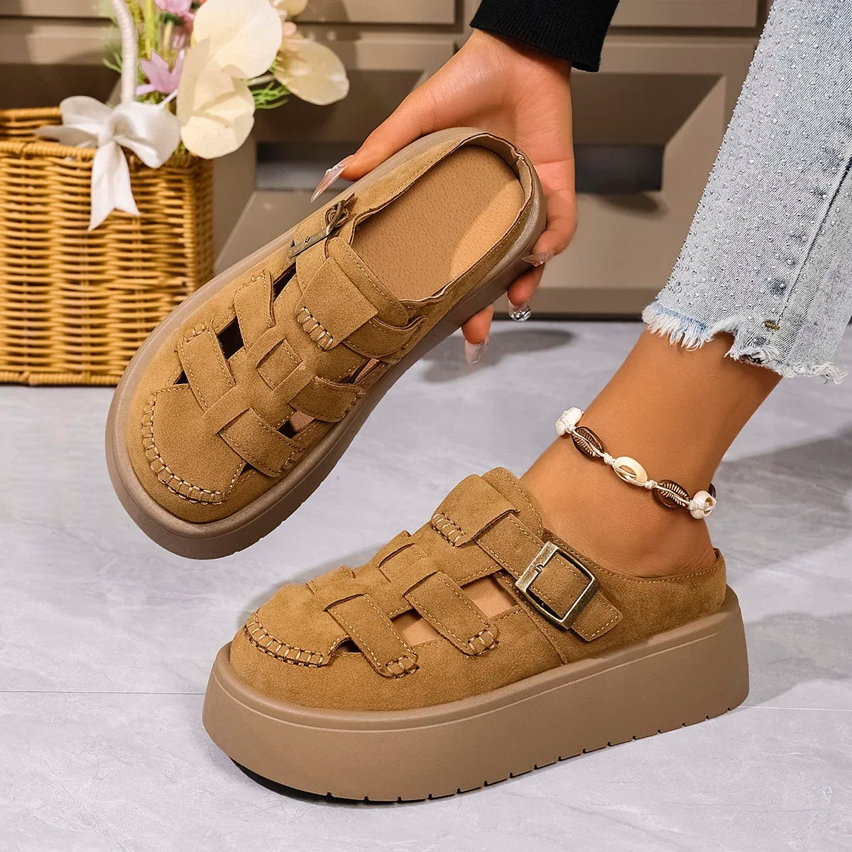 Woven Trail Platform Fisherman Sandals