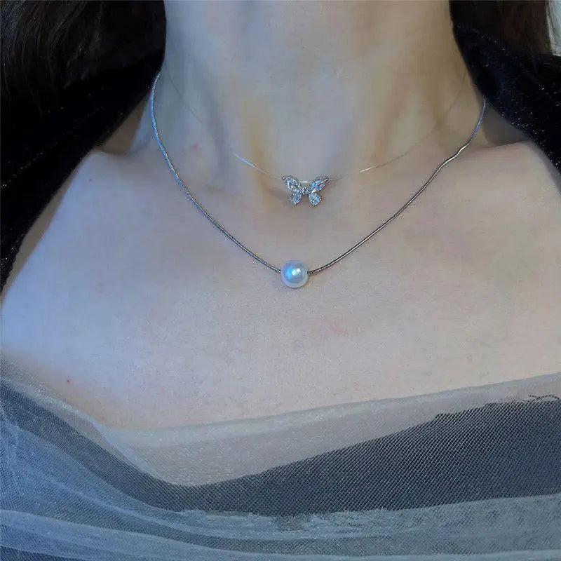 Elegant Beaded Pearl Necklace Women