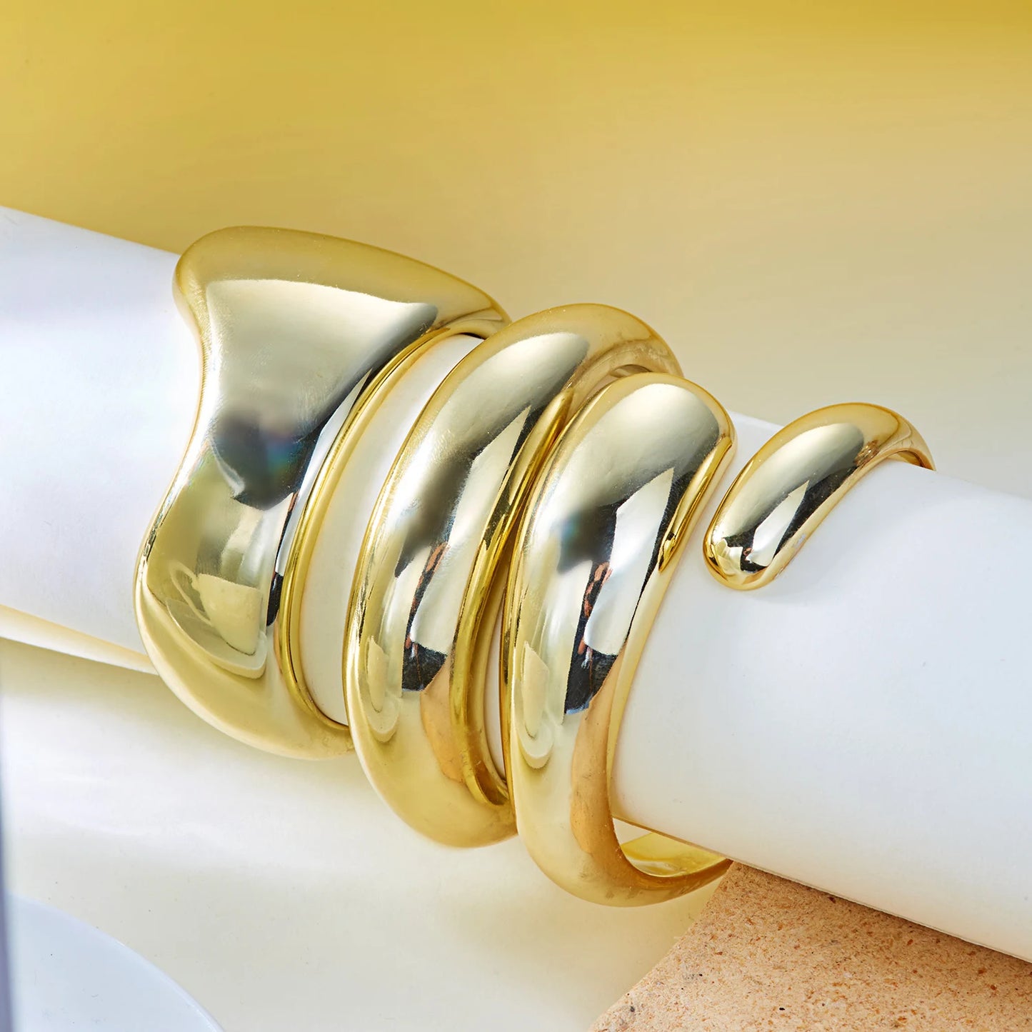 Chunky Gold Statement Cuff Bracelet