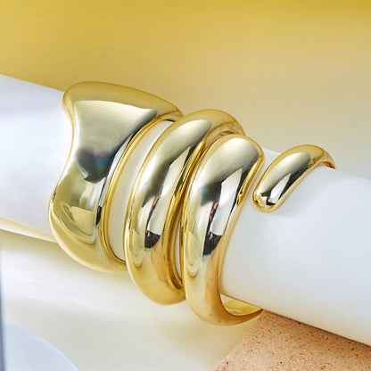 Chunky Gold Statement Cuff Bracelet