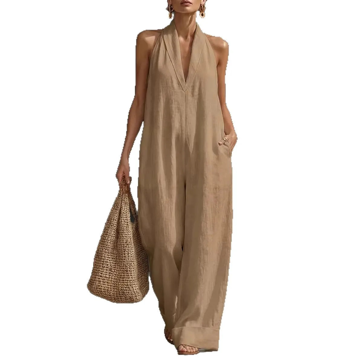 Timeless Wide-Leg Halter Jumpsuit
