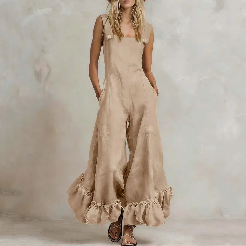 Aurora Ruffle Wide Leg Jumpsuit
