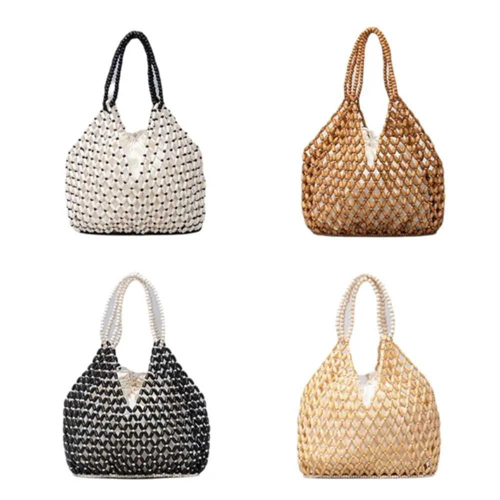 Beaded Bucket Tote Handbag