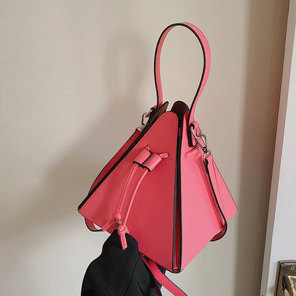 Geo Triangle Drawstring Bucket Bag