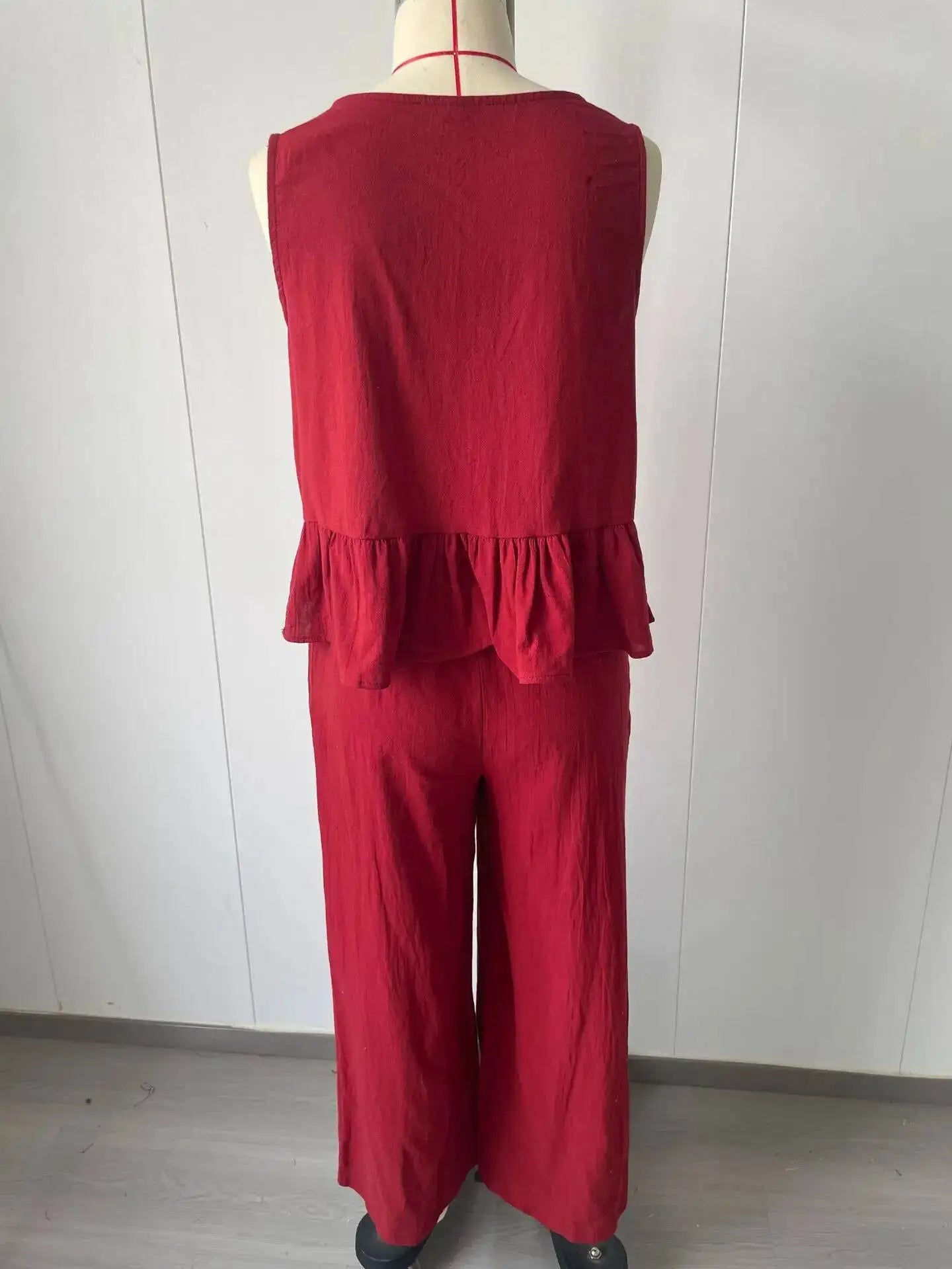 Women's Boho Linen Wide Leg Pant Set