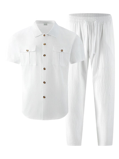 Men's Ultimate Cotton Linen Casual Streetwear Co-ord Set