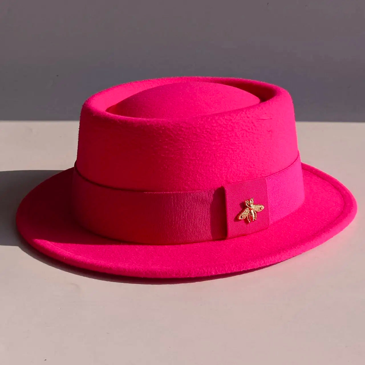 Bee Accent Pork Pie Fedora Hat