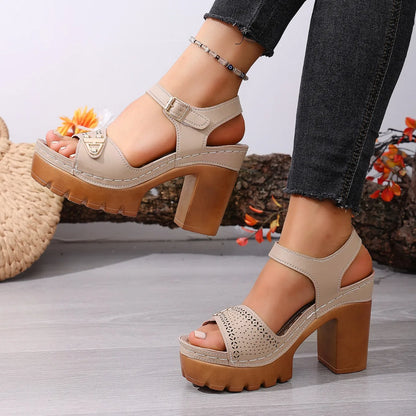 Chic Adjustable Strap Wedge Sandals