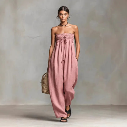 Strapless Wide Leg Summer Jumpsuit