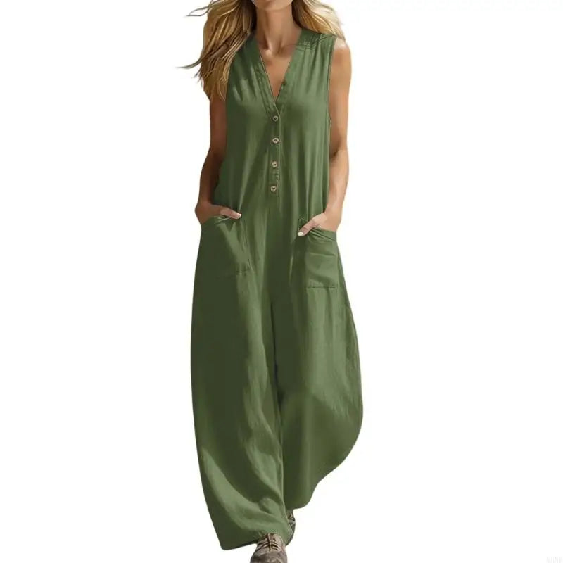 Effortless Wide Leg Sleeveless Jumpsuit