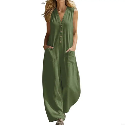 Effortless Wide Leg Sleeveless Jumpsuit