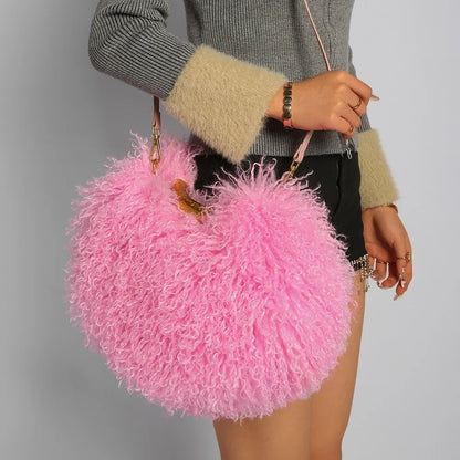 The Spice Girl Round Faux Fur Ring Bag