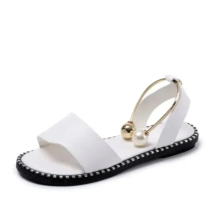 Pearly Bead Slingback Sandals